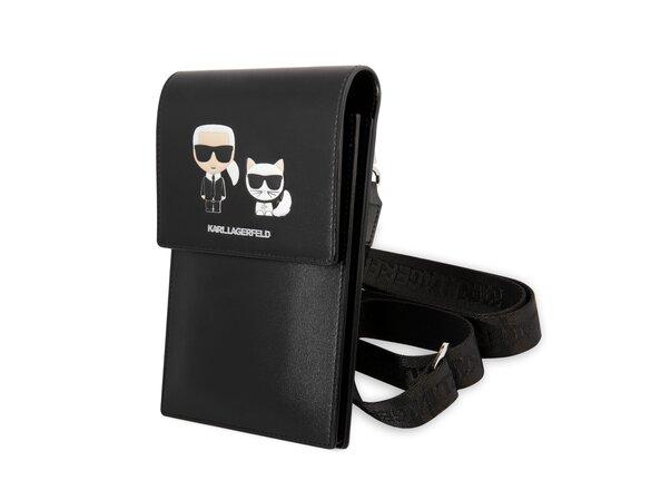 obrazok z galerie Karl Lagerfeld Saffiano Karl and Choupette Wallet Phone Bag Black
