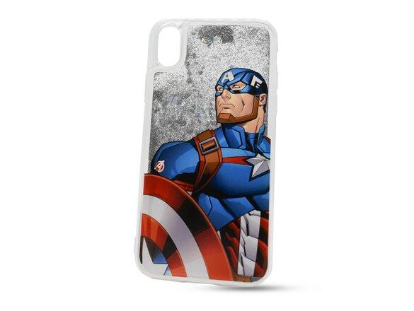 obrazok z galerie Puzdro Marvel TPU iPhone XR Liquid Captain Amerika vzor 011 (licencia) - transparentné