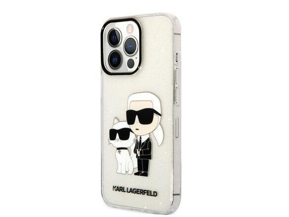 obrazok z galerie Karl Lagerfeld IML Glitter Karl and Choupette NFT Zadní Kryt pro iPhone 13 Pro Transparent