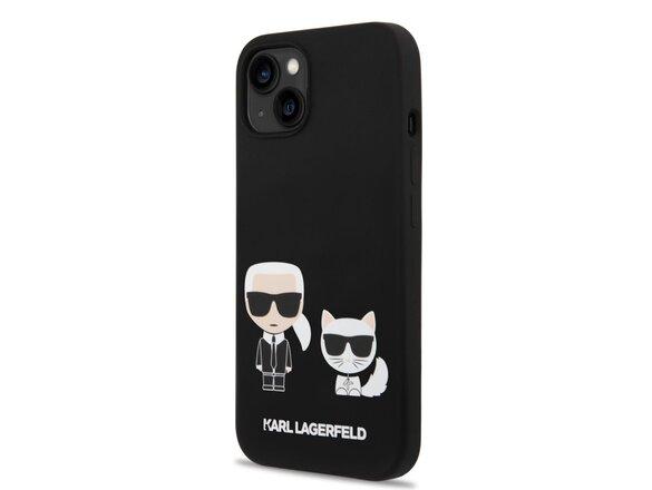 obrazok z galerie Karl Lagerfeld MagSafe Kompatibilní Kryt Liquid Silicone Karl and Choupette pro iPhone 14 Plus Black