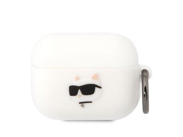 obrazok z galerie Karl Lagerfeld 3D Logo NFT Choupette Head Silikonové Pouzdro pro Airpods Pro White