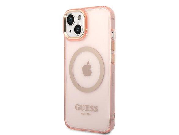 obrazok z galerie Guess Translucent MagSafe Kompatibilní Zadní Kryt pro iPhone 14 Plus Pink