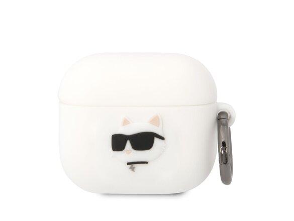 obrazok z galerie Karl Lagerfeld 3D Logo NFT Choupette Head Silikonové Pouzdro pro Airpods 3 White