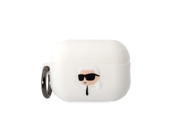obrazok z galerie Karl Lagerfeld 3D Logo NFT Karl Head Silikonové Pouzdro pro Airpods Pro 2 White