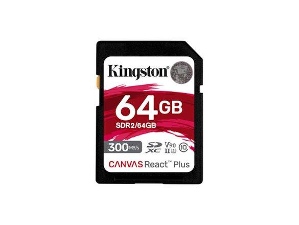 obrazok z galerie Kingston Canvas React Plus/SDHC/64GB/300MBps/UHS-II U3 / Class 10