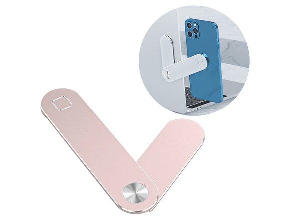 obrazok z galerie mobilNET magnetický bočný držiak telefónu na notebook, Square, ružová