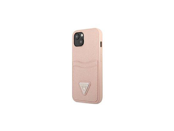 obrazok z galerie Guess case for IPhone 13 Mini 5,4&quot; GUHCP13SPSATPP hard case pink Saffiano Double Card Triangle