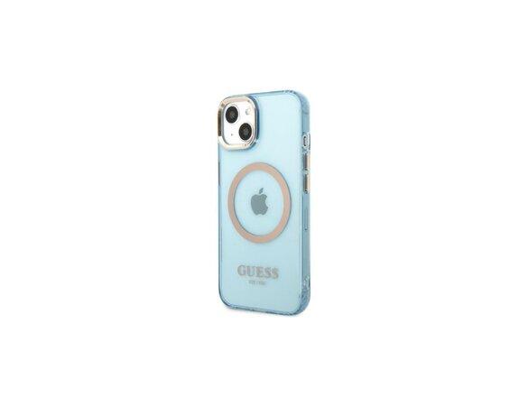 obrazok z galerie Guess case for iPhone 13 6,1&quot; GUHMP13MHTCMB blue hard case Gold Outline Translucent MagSafe