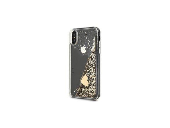 obrazok z galerie Guess case for iPhone X / XS GUOHCPXGLHFLGO hard case gold Charms 2 Liquid Glitter