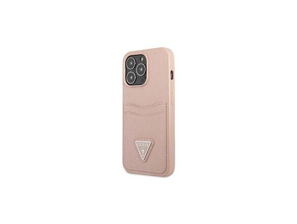 obrazok z galerie Guess case for IPhone 13 Pro 6,1&quot; GUHCP13LPSATPP hard case pink Saffiano Double Card Triangle