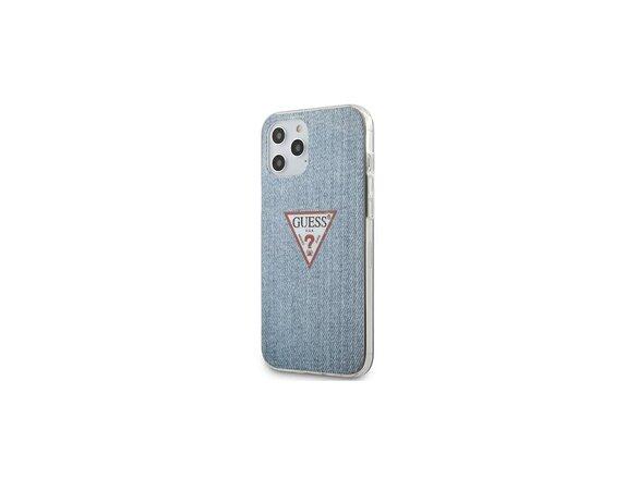 obrazok z galerie Guess case for iPhone 12 / 12 Pro 6,1&quot; GUHCP12MPCUJULLB light blue hard case Triangle Collecti