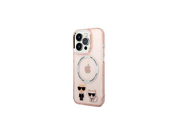 obrazok z galerie Karl Lagerfeld case for iPhone 14 Pro 6,1&quot; KLHMP14LHKCP pink HC Magsafe IML Ring + K&C Logo