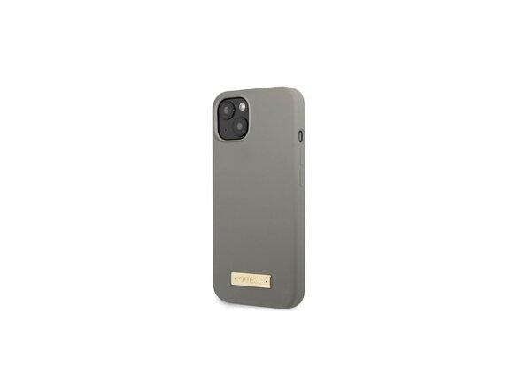 obrazok z galerie Guess case for iPhone 13 Pro / 13 6,1&quot; GUHMP13LSPLG grey hard case Silicone Logo Plate MagSafe
