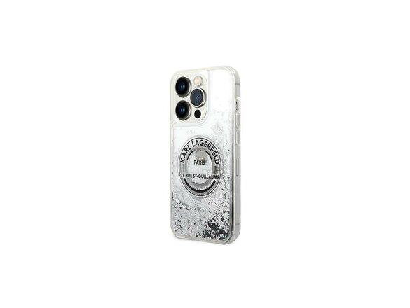 obrazok z galerie Karl Lagerfeld case for iPhone 14 Pro Max 6,7&quot; KLHCP14XLCRSGRS silver hardcase Liquid Glitter