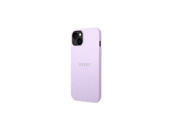 obrazok z galerie Guess case for iPhone 14 Pro 6,1&quot; GUHCP14LPSASBPU purple PU Leather case Saffiano with Metal L