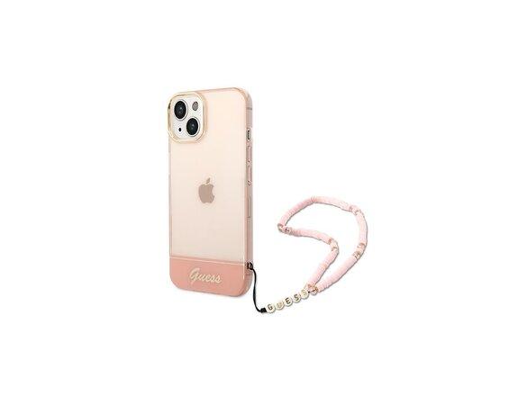 obrazok z galerie Guess case for iPhone 14 Plus 6,7&quot; GUHCP14MHGCOHP pink hardcase Translucent Pearl Strap