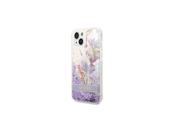 obrazok z galerie Guess case for iPhone 14 Plus 6,7&quot; GUHCP14MLFLSU purple hardcase Flower Liquid Glitter