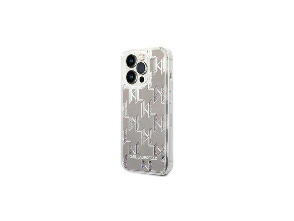 obrazok z galerie Karl Lagerfeld case for iPhone 14 Pro Max 6,7&quot; KLHCP14XLMNMS silver HC Liquid Glitter Monogram