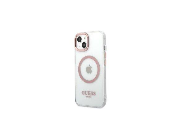 obrazok z galerie Guess case for iPhone 13 Pro / 13 6,1&quot; GUHMP13LHTRMP pink hard case Metal Outline Magsafe