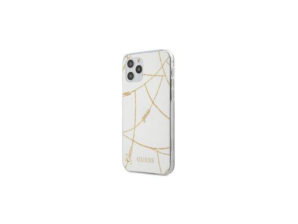 obrazok z galerie Guess case for iPhone 12 Mini 5,4&quot; GUHCP12SPCUCHWH white hard case Gold Chain Collection
