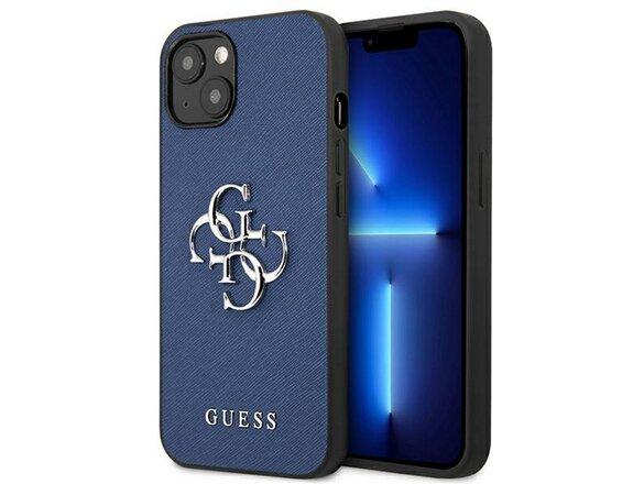 obrazok z galerie Guess case for iPhone 13 Mini 5,4&quot; GUHCP13SSA4GSBL blue hard case Saffiano 4G Metal Logo