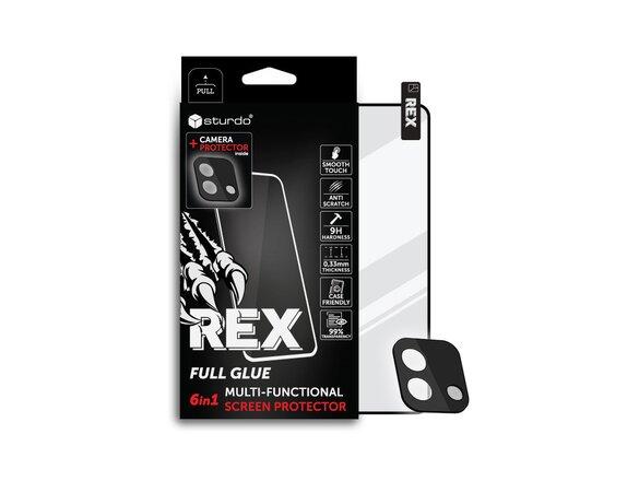 obrazok z galerie Sturdo Rex protective glass + Camera protection Xiaomi Redmi 12C, Full Glue, 6v1