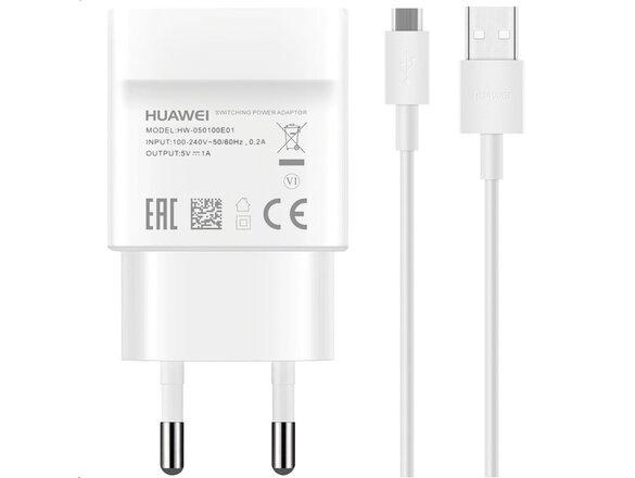 obrazok z galerie HW-050100E01W Huawei USB Cestovní nabíječka + microUSB Dat. Kabel White (Service Pack)