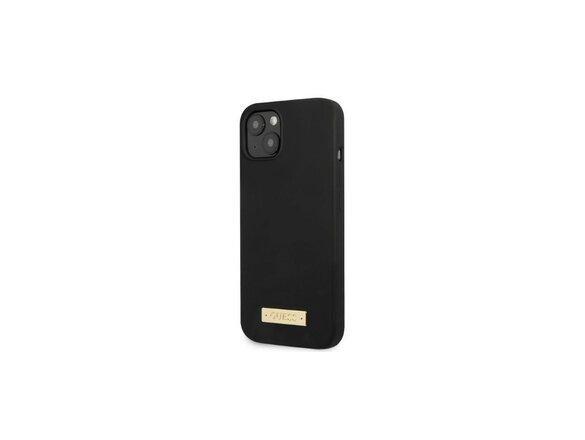 obrazok z galerie Guess case for iPhone 13 6,1&quot; GUHMP13MSPLK black hard case Silicone Logo Plate MagSafe