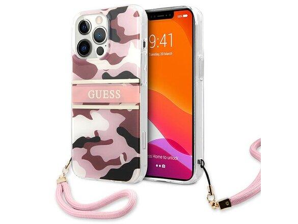 obrazok z galerie Guess case for iPhone 13 6,1&quot; GUHCP13MKCABPI pink hard case Camo Strap Collection