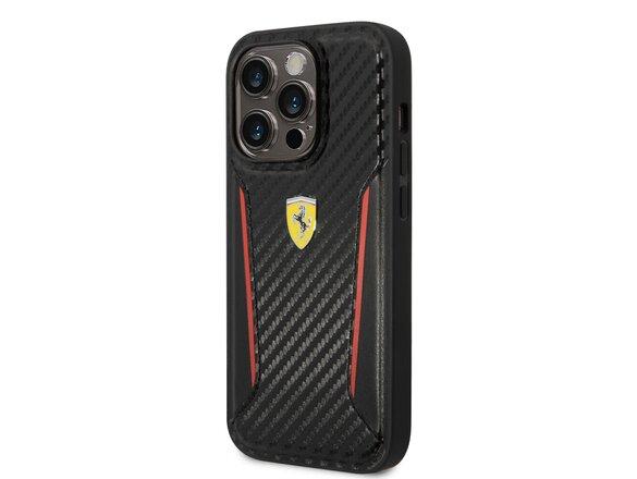 obrazok z galerie Ferrari PU Carbon Zadní Kryt pro iPhone 14 Pro Black