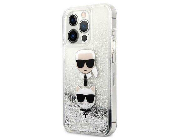 obrazok z galerie Puzdro Karl Lagerfeld iPhone 13 Pro Max KLHCP13XKICGLS hardcase silver Liquid Glitter K