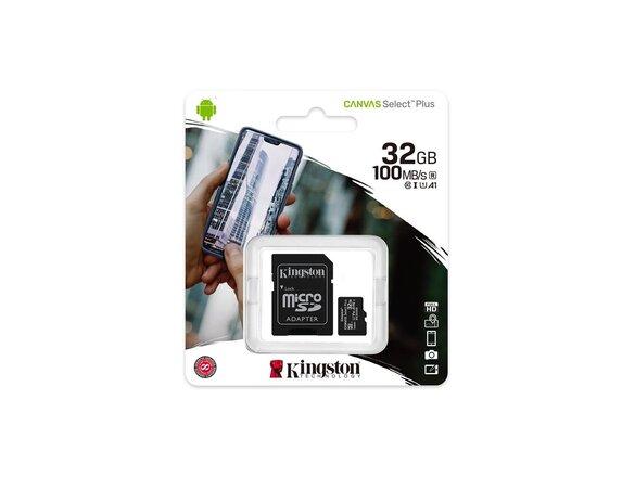 obrazok z galerie Kingston pamäťová karta microSDHC Canvas SP 32GB/class 10 + adaptér 100MB/s
