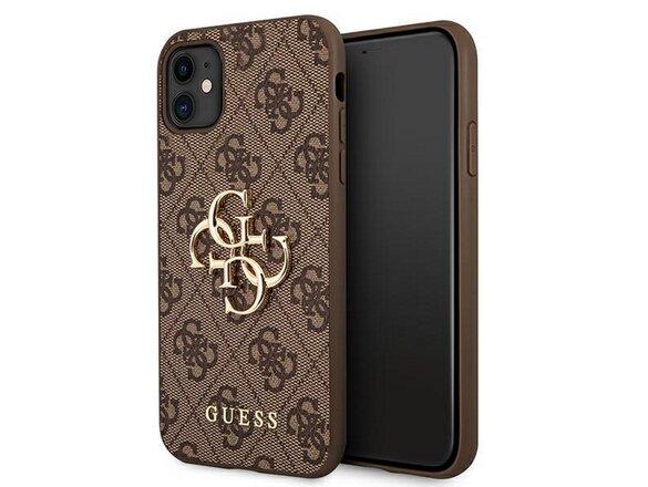 obrazok z galerie Guess case for iPhone 11 GUHCN614GMGBR brown hard case 4G Big Metal Logo