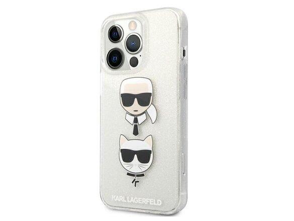 obrazok z galerie Puzdro Karl Lagerfeld iPhone 13 / 13 Pro KLHCP13LKCTUGLS hardcase silver Glitter Karl`s