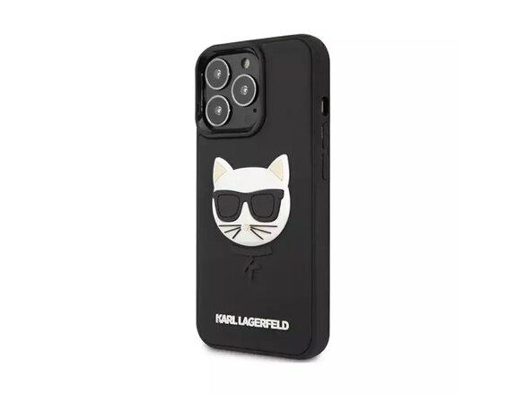 obrazok z galerie Puzdro Karl Lagerfeld iPhone 13 / 13 Pro KLHCP13LCH3DBK black 3D Rubber Choupette