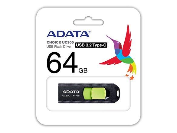obrazok z galerie 64GB ADATA UC300 USB 3.2 černá/zelená