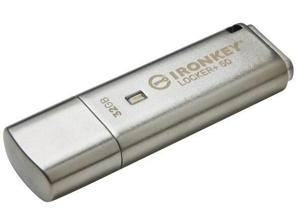 obrazok z galerie Kingston IronKey Locker+ 50/32GB/145MBps/USB 3.1/USB-A/Stříbrná