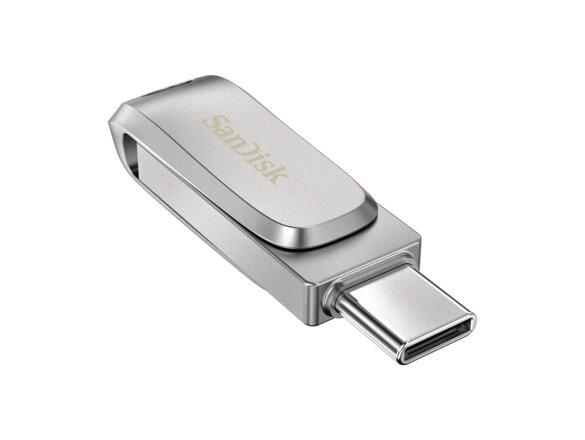 obrazok z galerie SanDisk Ultra Dual Drive Luxe/256GB/150MBps/USB 3.1/USB-A + USB-C/Stříbrná