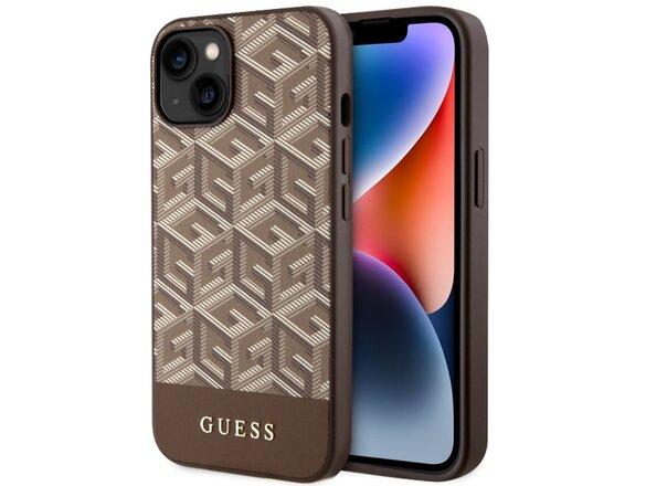 obrazok z galerie Guess case for iPhone 14 Plus 6,7&quot; GUHMP14MHGCFSEW brown harcase Magsafe Gcube PU Stripes