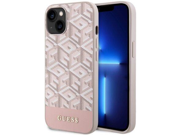 obrazok z galerie Guess case for iPhone 14 6,1&quot; GUHMP14SHGCFSEP pink harcase Magsafe Gcube PU Stripes