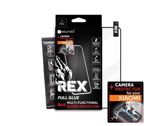 obrazok z galerie Sturdo Rex protective glass + Camera protection Xiaomi Redmi Note 12S, Full Glue, 6v1