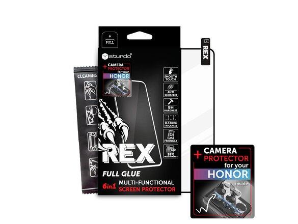 obrazok z galerie Sturdo Rex protective glass + Camera protection Honor 90, Full Glue, 6v1