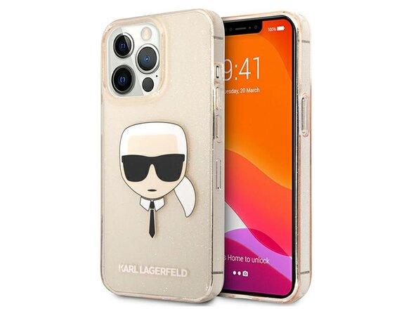 obrazok z galerie Karl Lagerfeld case for iPhone 13 Pro Max 6,7&quot; KLHCP13XKHTUGLGO gold hard case Glitter Karl`s