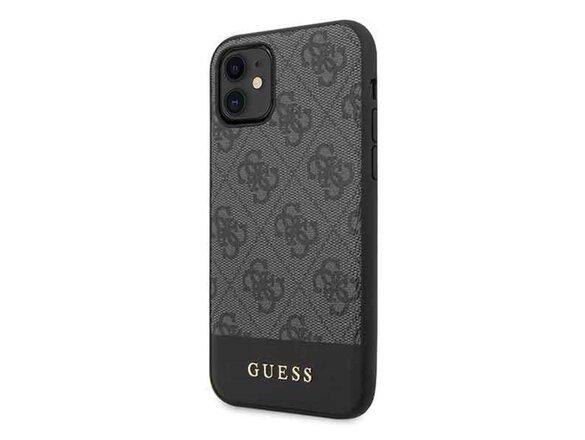 obrazok z galerie Guess case for iPhone 11 GUHCN61G4GLGR gray hard case 4G PU Metal Logo