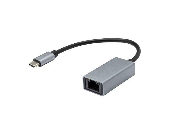obrazok z galerie mobilNET adaptér USB Type-C - Ethernet (F) 20cm,1000Mbps