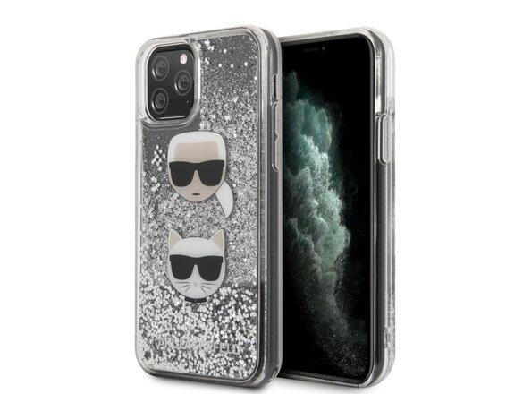 obrazok z galerie Karl Lagerfeld case for iPhone 11 KLHCN61KCGLSL silver hard case Glitter Karl&Choupette