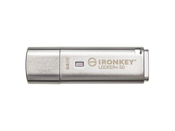 obrazok z galerie Kingston IronKey Locker+ 50/64GB/145MBps/USB 3.1/USB-A/Stříbrná