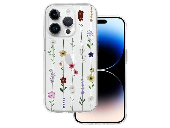 obrazok z galerie Puzdro Tel Protect iPhone 14, Lúčne kvety - transparentné