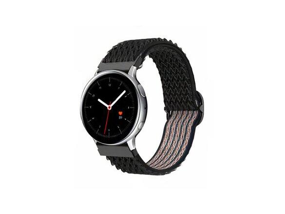 obrazok z galerie mobilNET 20 MM Látkový remienok na hodinky v štýle wawe, čierny stripe