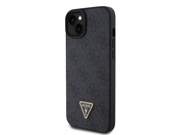 obrazok z galerie Guess PU 4G Strass Triangle Metal Logo Zadní Kryt pro iPhone 15 Plus Black
